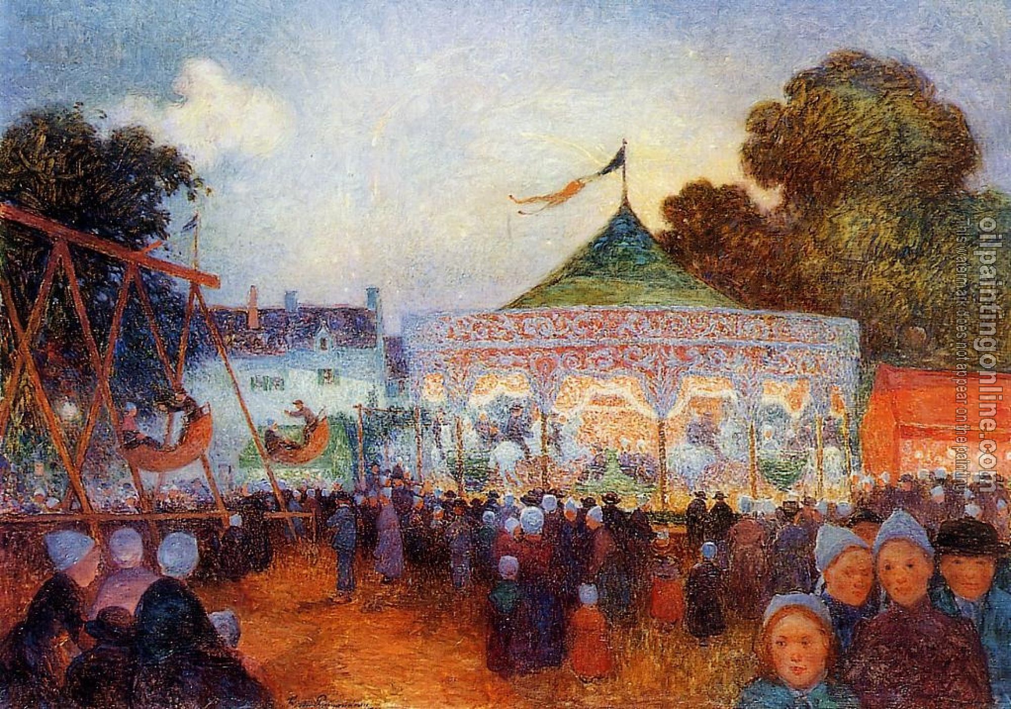 Ferdinand Loyen Du Puigaudeau - Carousel at Night at the Fair